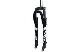 Вилка GRINZ ES 225-2 29"*1"Disc резьбовая, пружина, стальная, черная\белая, 2,7 кг
